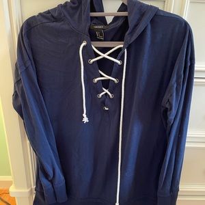 Navy criss cross sweater